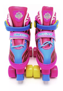PATINS QUAD  AJUSTAVEL ROSA COM  KIT DE PROTEÇÃO