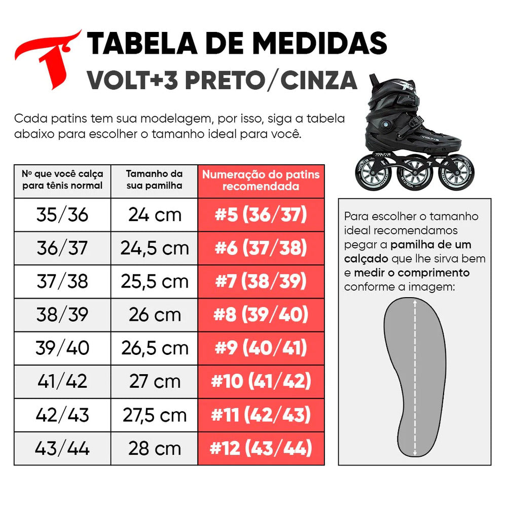 PATINS FREESTYLE TRAXART VOLT+ 3 PRETO - 110MM ABEC-9 CROMo