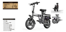 Scooter Dobrável Bicicleta Elétrica 400W 48V 10Ah Potente
