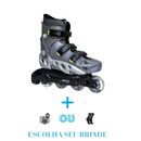 PATINS INLINE TRAXART SPECTRO CINZA 72MM ABEC 5 + BRINDE