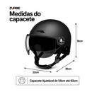Capacete C/ Viseira Aberto Bike Elétrica Scooter 54-62 Cm