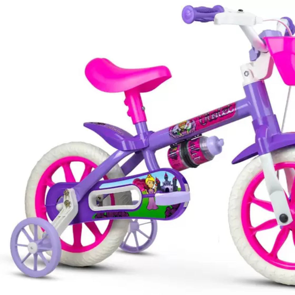 BICICLETA  ARO 12 INFANTIL VIOLETA MENINA - NATHOR