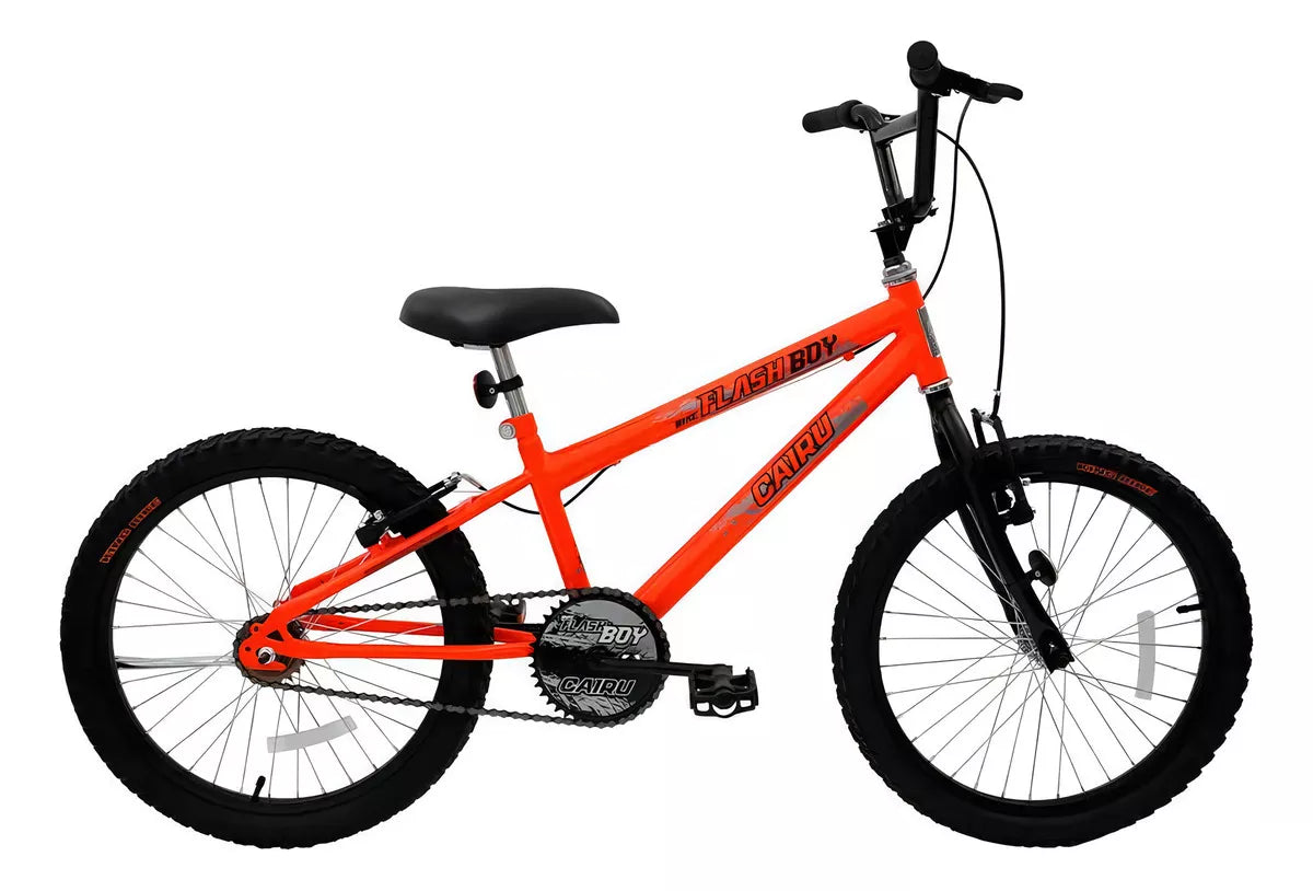 BICICLETA  ARO 20 FLASH BOY LARANJA MTB COM FREIOS V-BRACK