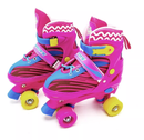 PATINS QUAD  AJUSTAVEL ROSA COM  KIT DE PROTEÇÃO