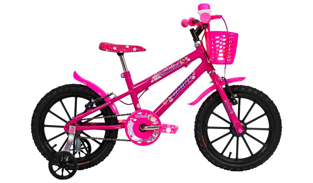 BICICLETA  ARO 16 CAIRU RODA  ABS FEM FADINHA ROSA C/RODINHA
