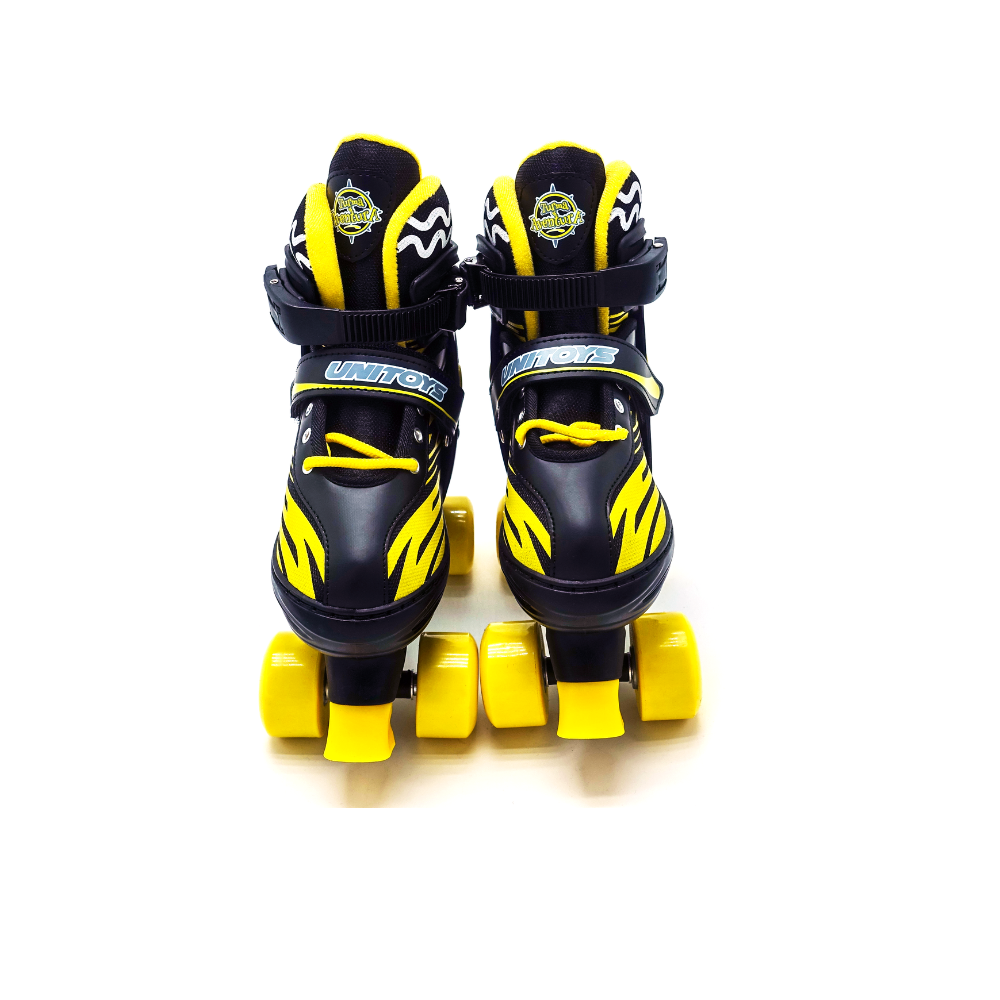 PATINS QUAD INFANTIL AJUSTAVEL 34/37 PRETO KIT DE PROTEÇÃO
