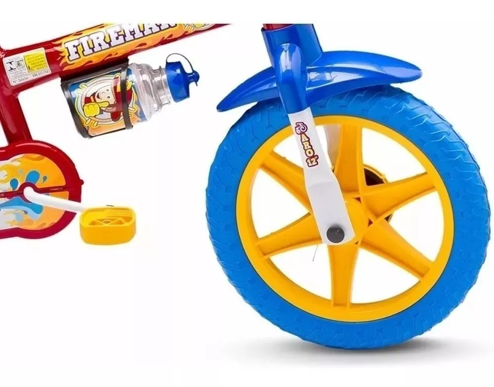 BICILETA  ARO 12  NATHOR FIRE/WATER VERMELHO COM RODINHA