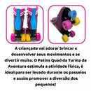 PATINS ROLLER QUAD CLASSICO ROSA  XADREZ + BRINDE