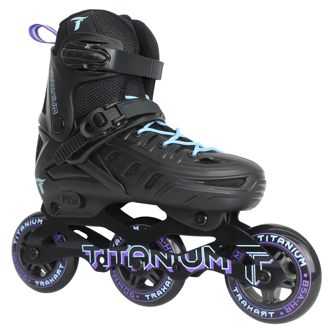 PATINS TITANIUM TRAXART JUVENIL REGULAVEL 90MM/85A  ABEC 7
