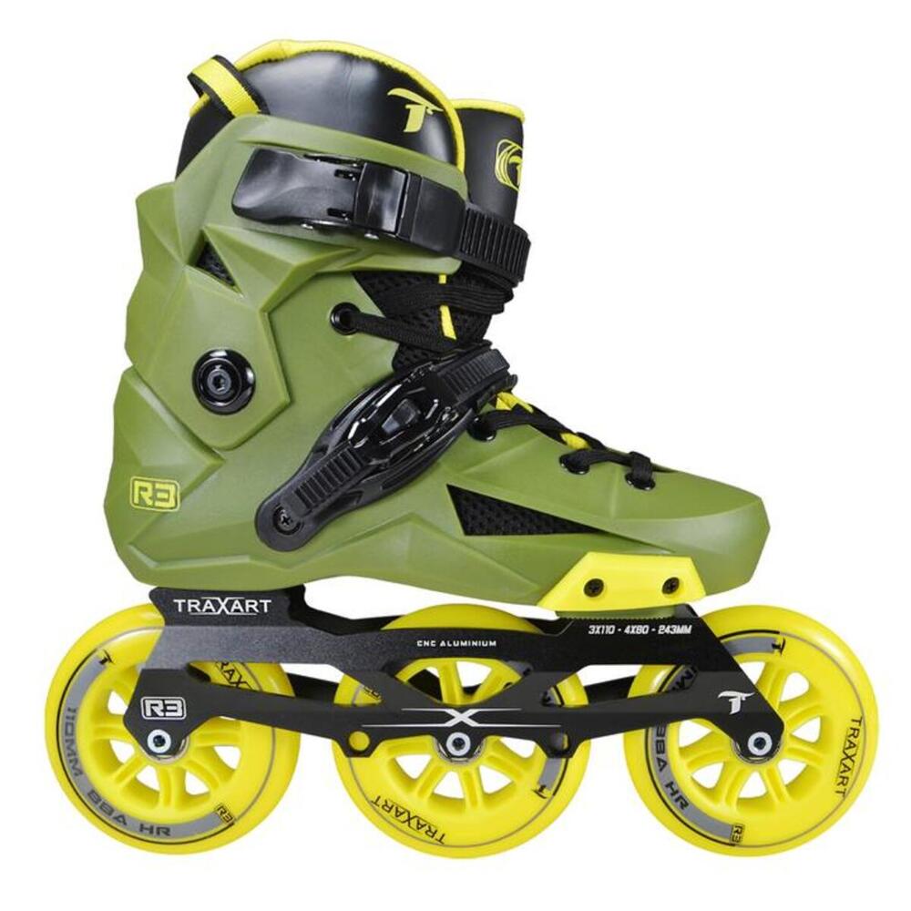 PATINS REVOLT R3 VERD TRAXART INLINE FREESTYLE/URBAN ABEC-9