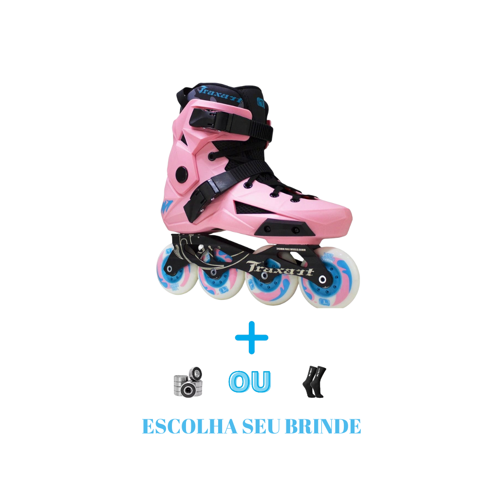 PATINS REVOLT ROSA TRAXART INLINE URBAN/FREESTYLE ABEC 9