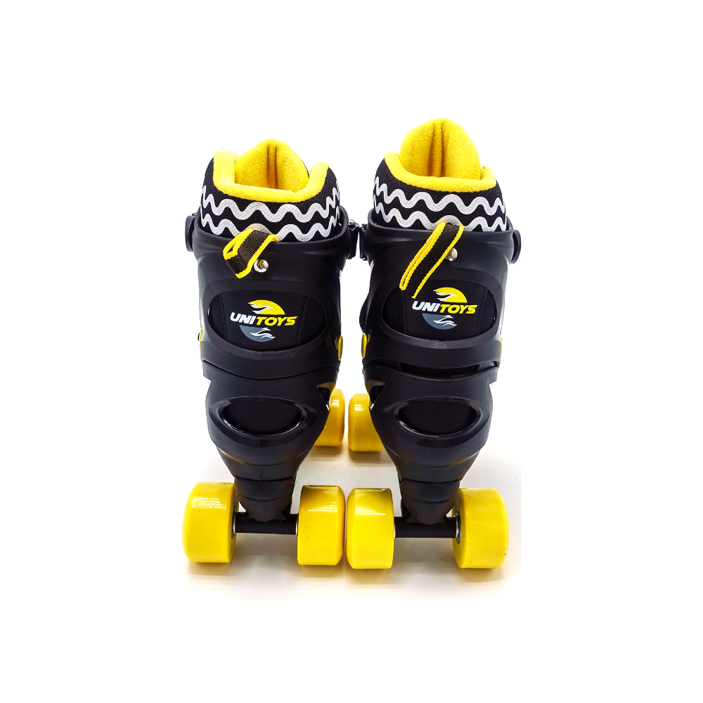 PATINS QUAD INFANTIL AJUSTAVEL 34/37 PRETO KIT DE PROTEÇÃO