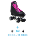 PATINS QUAD TRAXART FOXXY PRETO - 58mm Abec 5 + Brinde