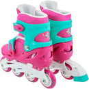PATINS INLINE ROSA  REGULAVEL 34 A 37 COM KIT PROTEÇÃO