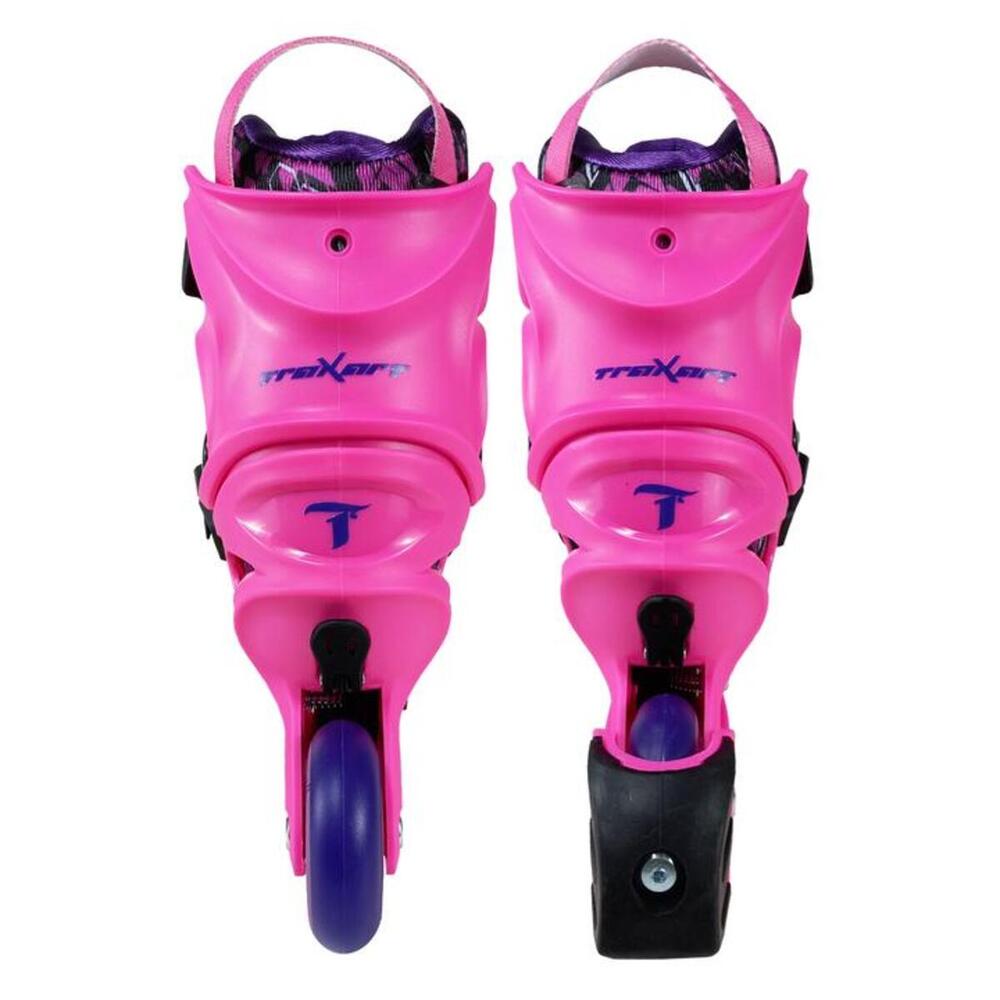 PATINS INFANTIL INLINE FREEMIX ROSA TRAXART AJUSTAVEL ABEC 9