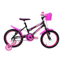 BICICLETA  CAIRU ARO 16  FADINHA PRETO/ROSA C/ RODINHAS