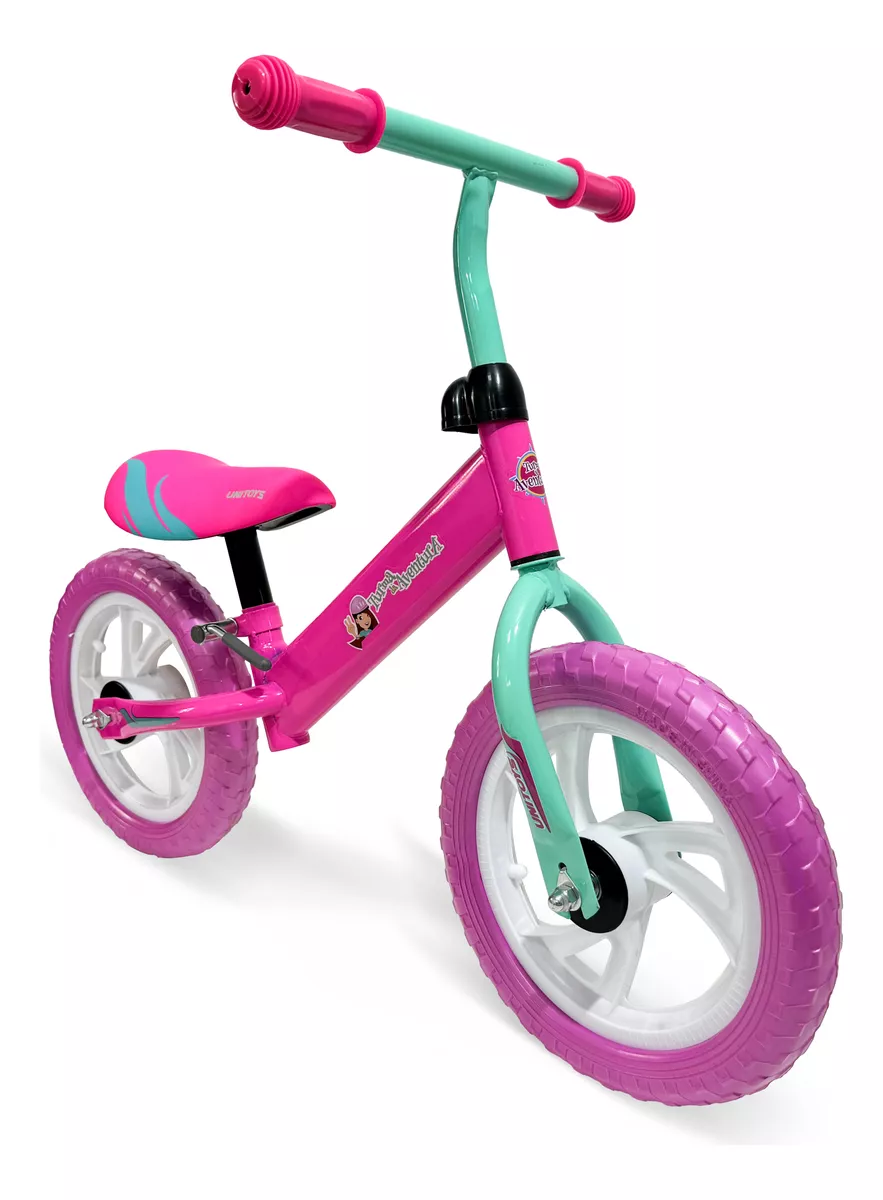 BICICLETA INFANTIL  ARO 12 EQUILIBRIO AVENTURA  UNITOYS ROSA