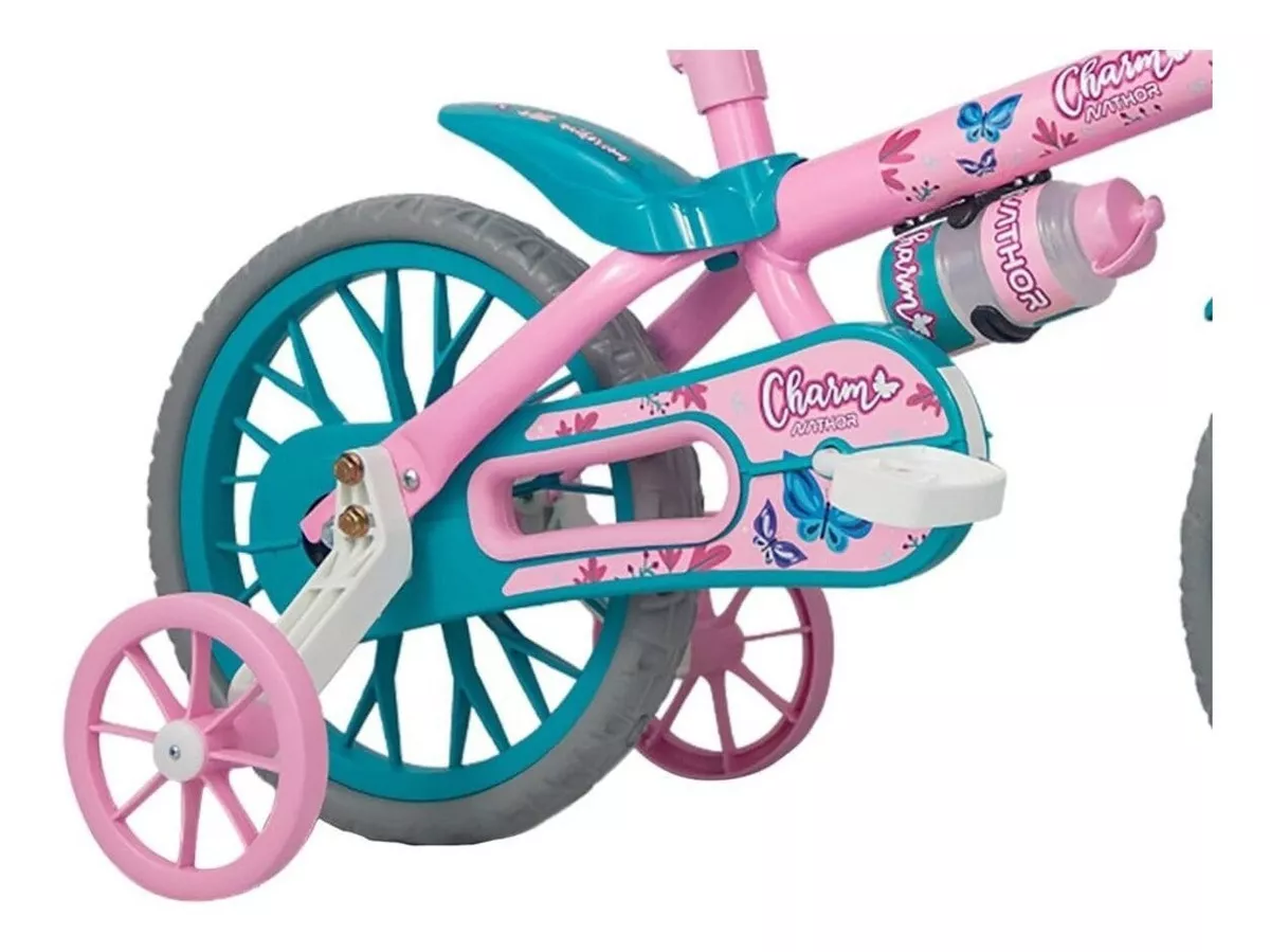 BICICLETA  ARO 12 INFANTIL FEMININA CHARM COM RODINHAS
