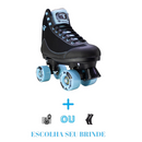 PATINS QUAD TRAXART POWERQUAD PRETO/AZUL ABEC 5 + BRINDE