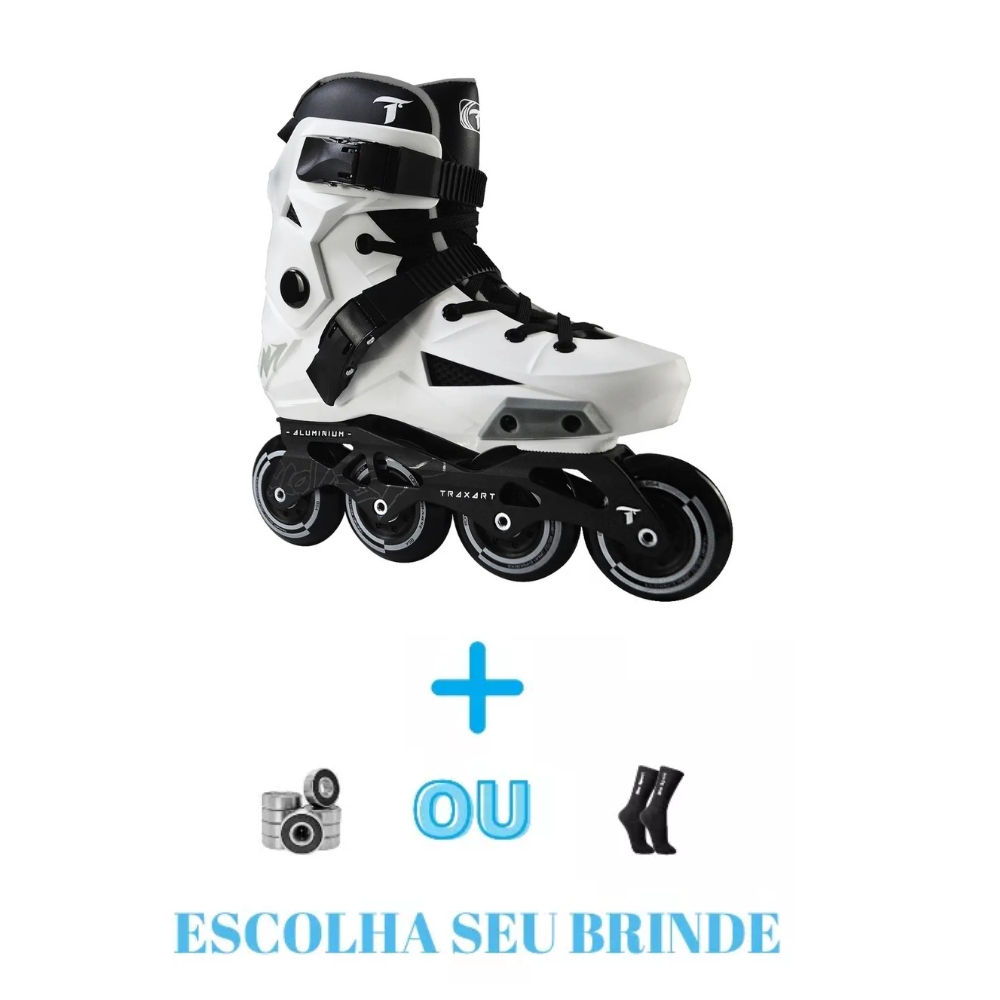 PATINS INLINE FREESTYLE URBAN TRAXART REVOLT BRANCO ABEC 9