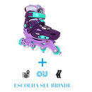 PATINS X-LIGHT TRAXART AJUSTAVEL ROXO COM RODAS DE LED ABEC 9