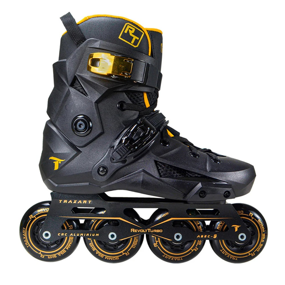 Patins  Traxart Revolt Turbo Black Gold 80mm ABEC-9 Cromo