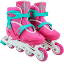 PATINS INLINE ROSA  REGULAVEL 34 A 37 COM KIT PROTEÇÃO