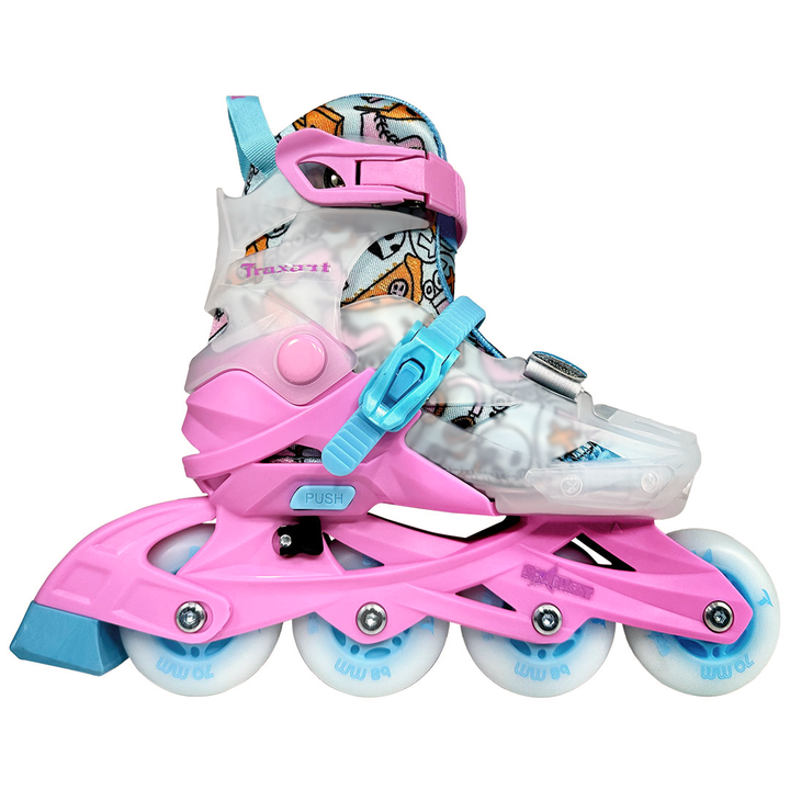 PATINS TRAXART INFANTIL STARLIGHT ROSA ABEC 9 C/RODAS DE LED
