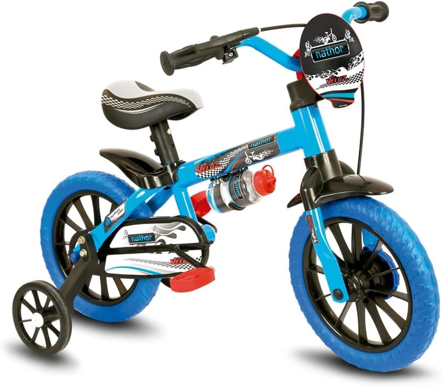 BICICLETA  ARO 12 INFANTIL MENINO VELOZ  AZUL NATHOR