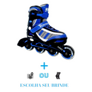 PATINS INLINE JUVENIL TRAXART ENERGY AZUL  AJUSTAVEL ABEC 5