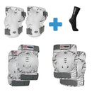 KIT DE PROTEÇÃO TRAXART  PATINS/SKATE DK 619 BRANCO + BRINDE