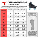 PATINS QUAD TRAXART POWERQUAD PRETO/AZUL ABEC 5 + BRINDE