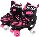 PATINS QUAD INFANTIL PRETO AJUSTAVEL 30/33 KIT DE PROTEÇÃO