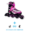 PATINS INLINE JUVENIL TRAXART ENERGY ROSA  AJUSTAVEL ABEC 5
