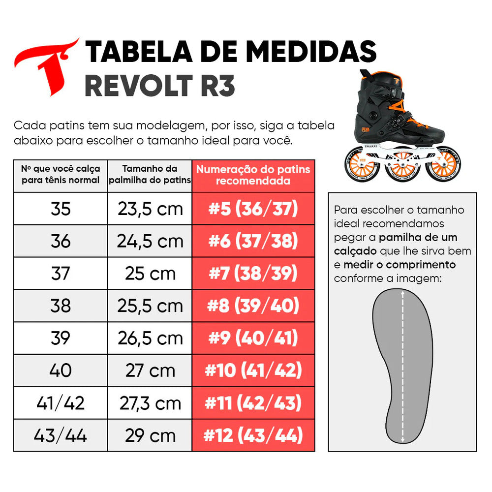 PATINS FREESTYLE TRAXART REVOLT R3 BASE HÍBRIDA  ABEC 9