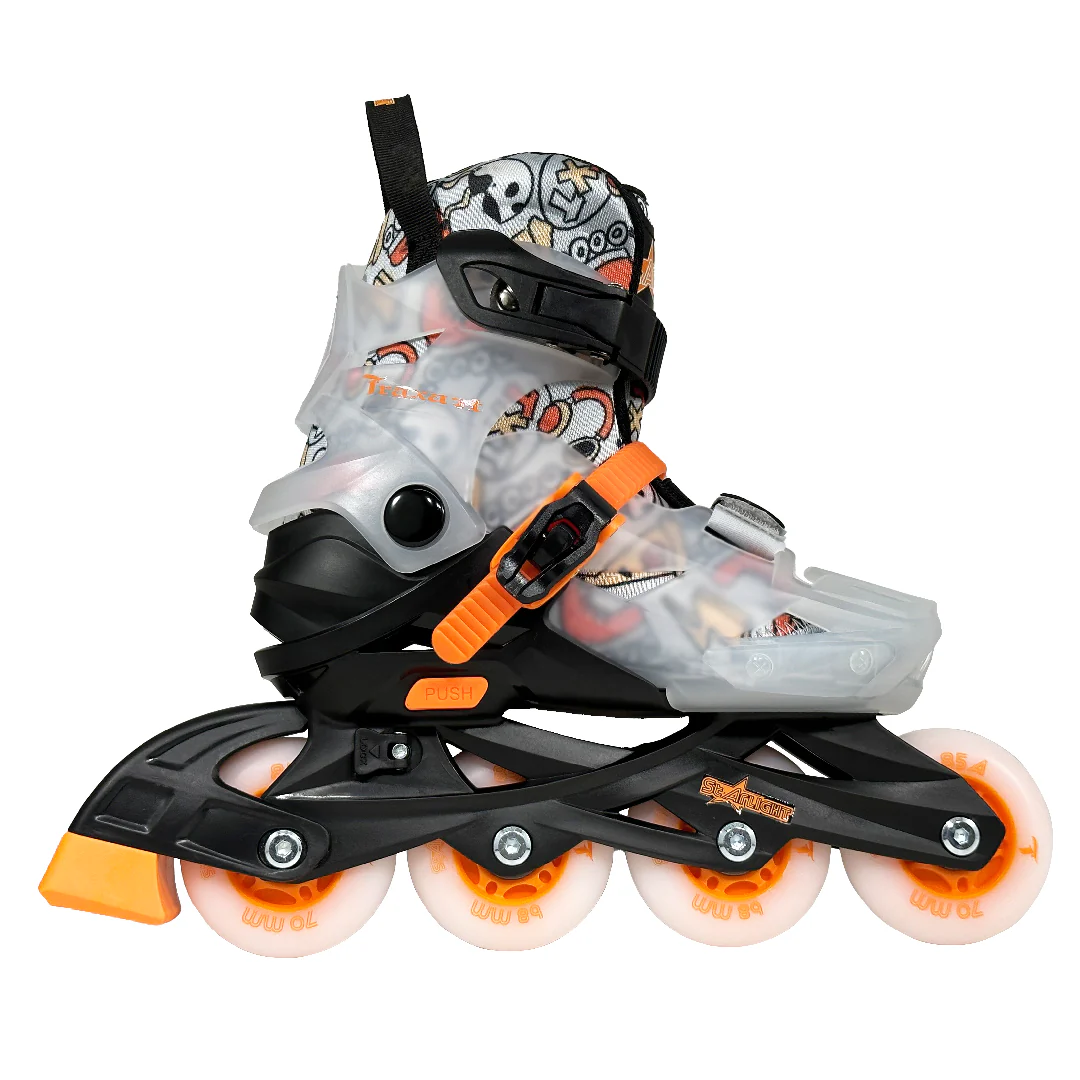 Patins Infantil StarLight Preto com Rodas de LED - ABEC-9