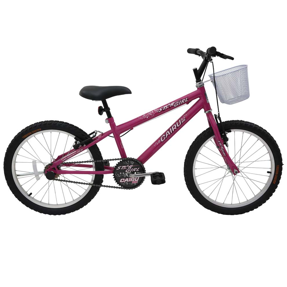 Bicicleta Aro 20 Cairu Star Girl Rosa Mountain Bike V Brakes Cor:Rosa