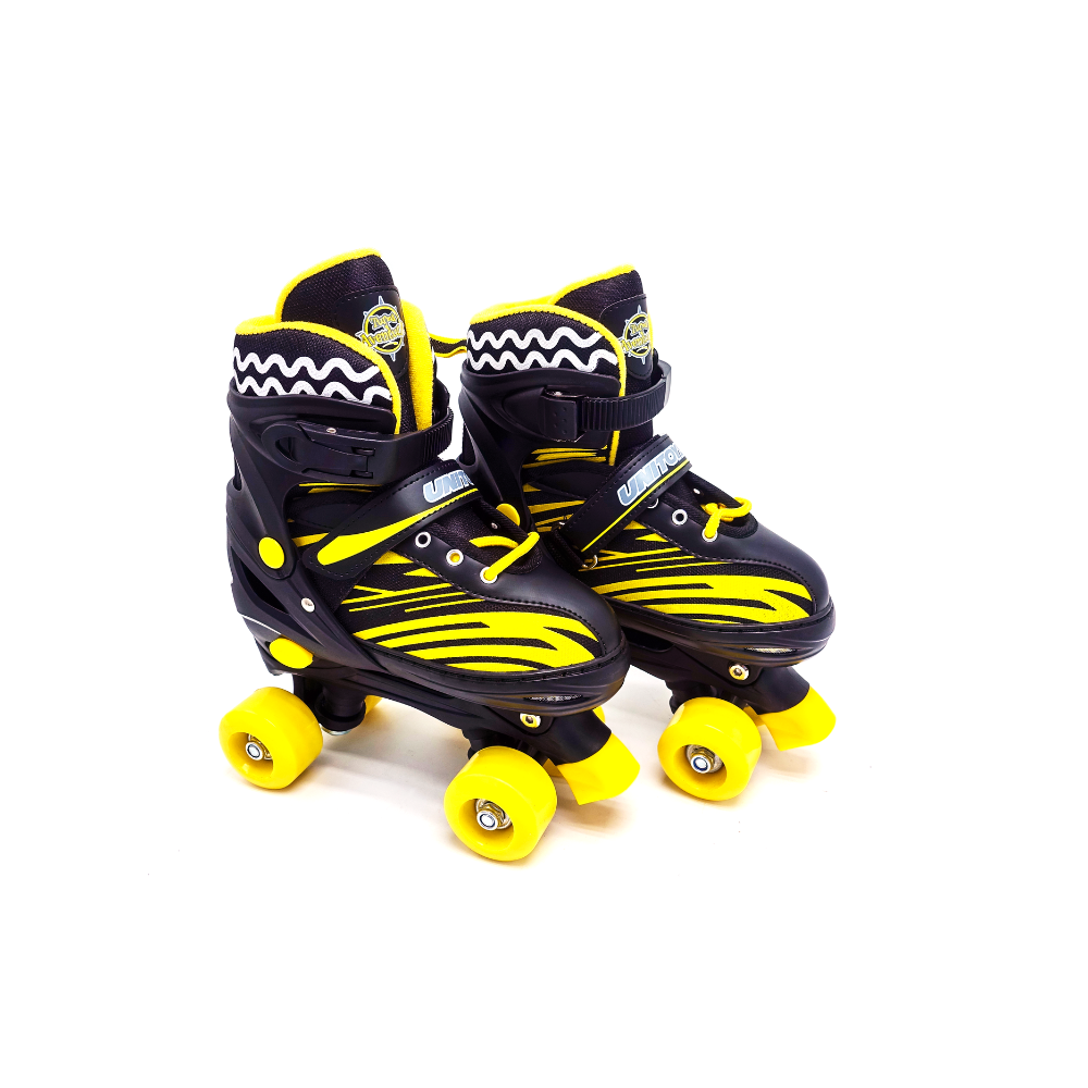 PATINS QUAD INFANTIL AJUSTAVEL 34/37 PRETO KIT DE PROTEÇÃO